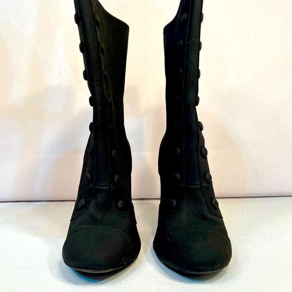 BLACK DOLCE4.5” HEEL MID-CALF BOOTIE BACK ZIPPER GENTLY LOVED SIZE 8 - Picture 4 of 7